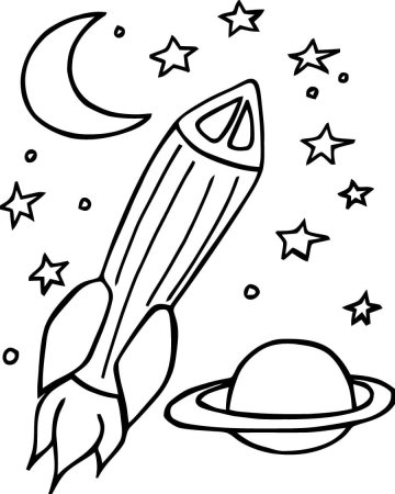 Космическая ракета раскраска для детей