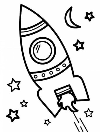 Ракета раскраска для малышей