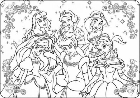 Раскраска принцессы вместе