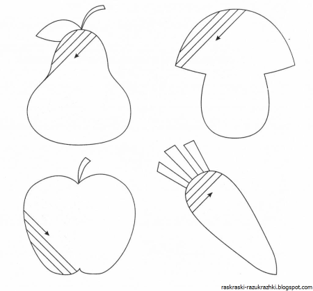 Задания заштрихуй овощи для дошкольников