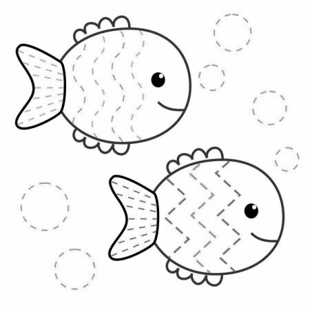 Штриховка рыбки для детей