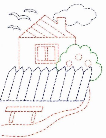 Штриховка дом для дошкольников