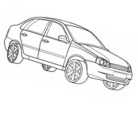 Разукрашка машины Лада Калина