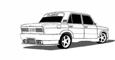 ВАЗ 2107 тюнингованная вектор