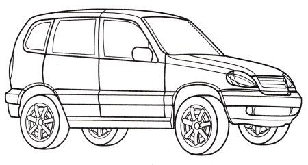 Раскраска автомобиль Нива Шевроле