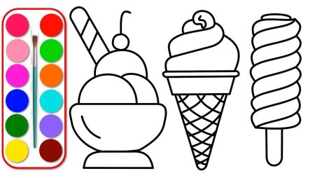 Мороженое раскраска для детей