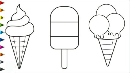 Простой рисунок мороженого