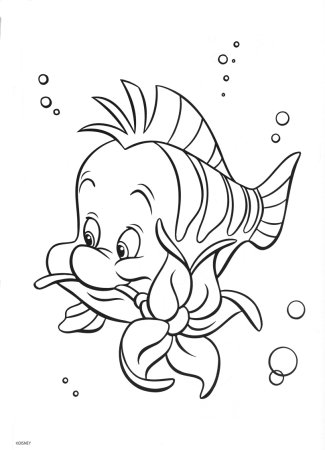 Ариэль и Флаундер раскраска