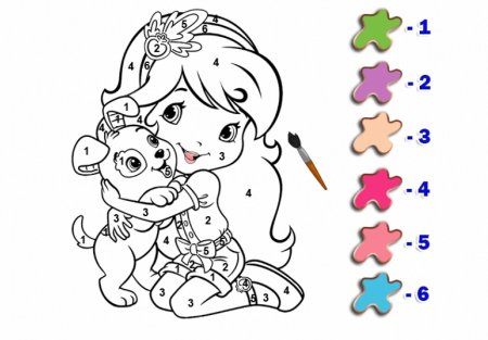 Раскраски для девочек по цифрам