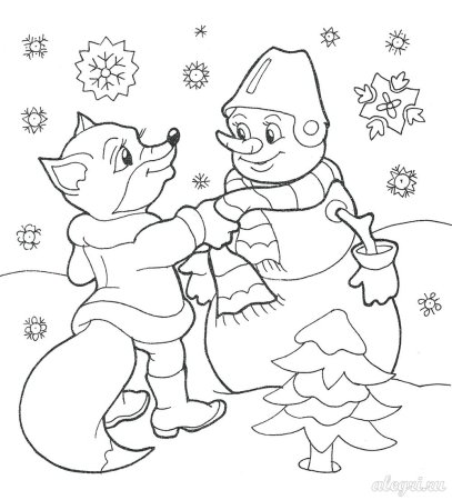 Зимние раскраски для детей