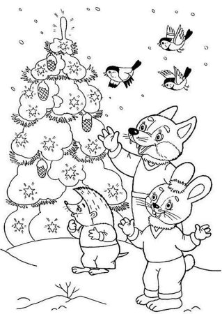 Раскраска зима