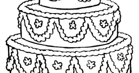 Раскраска торт большой и двухъярусные