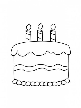 Торт раскраска для малышей