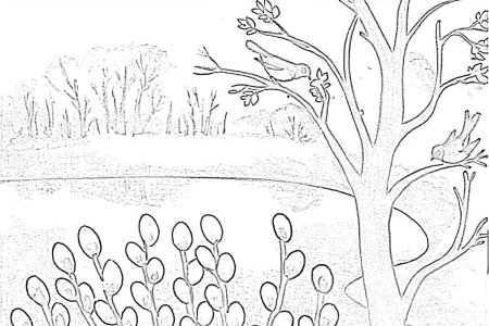 Раскраска Весна для детей 6-7 лет