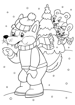 Раскраска новый год для детей