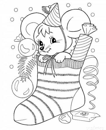 Новогодние зверушки раскраска