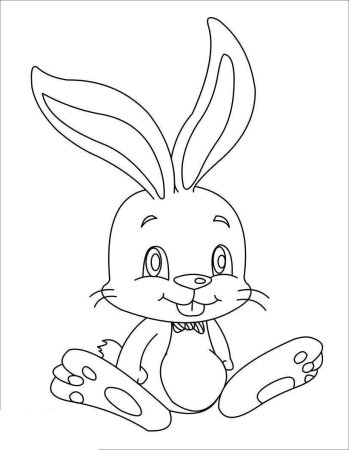 Заяц с цветами раскраска