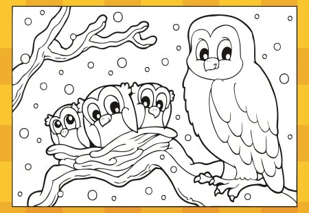 Сова раскраска