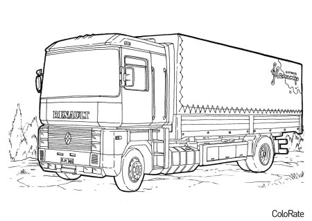 Раскраска грузовик Volvo fh12