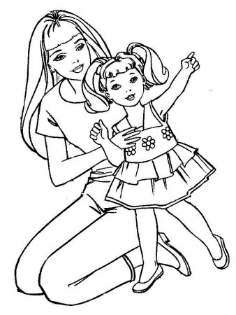 Барби Кен и Челси раскраска