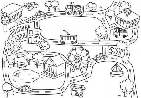Раскраска город для детей