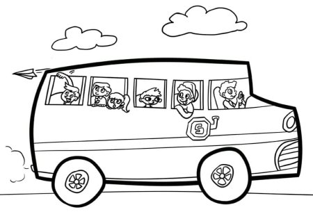 Автобус раскраска для детей 4-5 лет