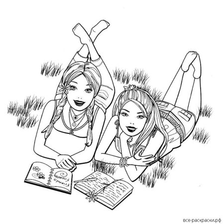 Раскраска две подруги