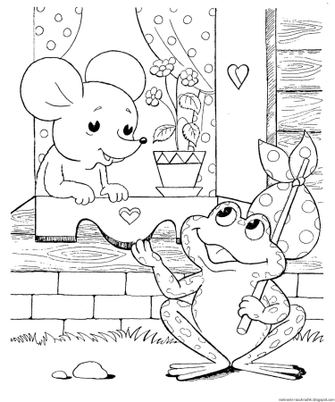 Герои сказки Теремок раскраска