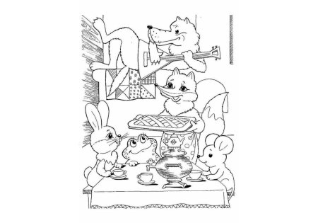 Мышка Теремок раскраска