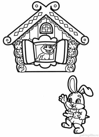 Лубяная избушка раскраска