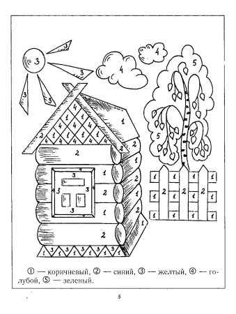Раскраска по номерам домик