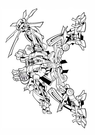 Трансформер вертолет Десептикон раскраска