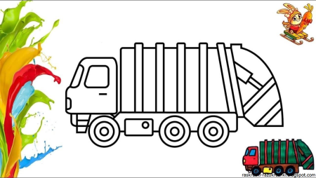 Мусоровоз раскраска для детей