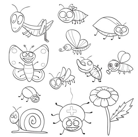 Раскраска. Букашки