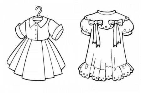 Платье раскраска для детей