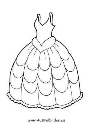 Раскраска пышное платье