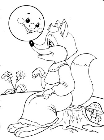 Иллюстрации к сказке Колобок раскраска для детей