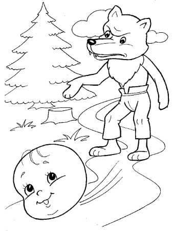 Русская народная сказка Колобок раскраска