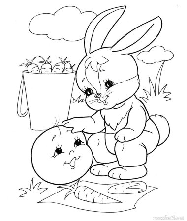 Иллюстрации к сказке Колобок раскраска