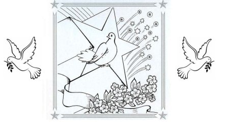 Рисунок ко Дню Победы для раскрашивания