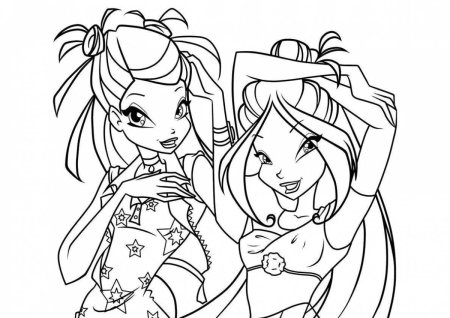 Раскраска феи Винкс Блум стала и Флора