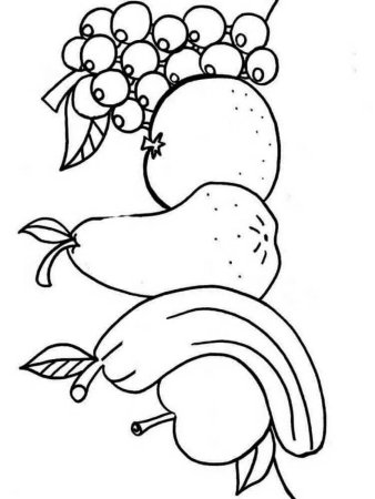 Натюрморт с фруктами раскраска