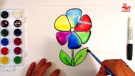 Рисунки красками лёгкие для детей