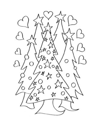 Раскраска елочка Новогодняя