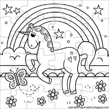 Пазл раскраска для детей