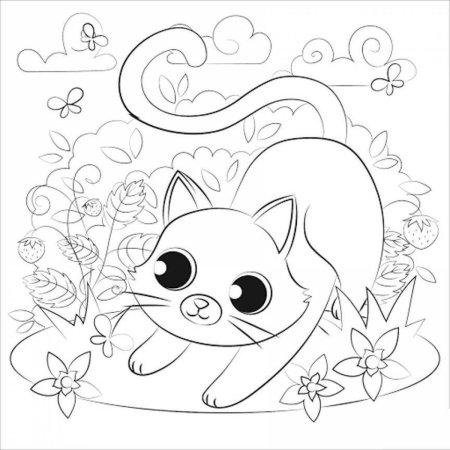 Пушистые котята. Раскраска