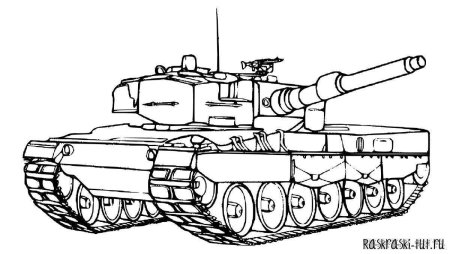 Современный танк раскраска