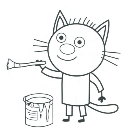 Уборка три кота раскраски