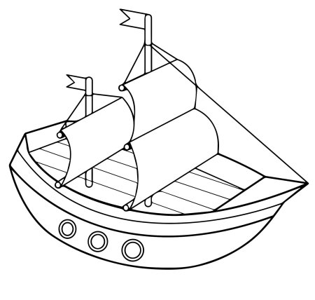 Раскраска. Кораблик
