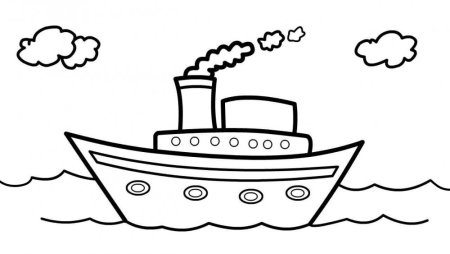 Раскраска. Кораблик